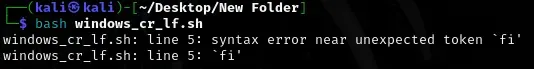 Bash 스크립트 syntax error near unexpected token 에러 해결법
